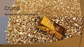  Presentation with gold nugget - Colorful PPT layouts enhanced with gold bars on nugget grains backdrop and a gold colored foreground