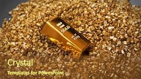  Presentation with gold bars - Audience pleasing presentation design consisting of gold bars on nugget grains backdrop and a tawny brown colored foreground