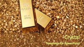  Presentation with gold bars - PPT theme enhanced with gold bars on nugget grains background and a tawny brown colored foreground