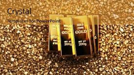  Presentation with gold nugget - Slide set featuring gold bars on nugget grains background and a  colored foreground