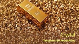  Presentation with geology - PPT layouts consisting of gold bars on nugget grains background and a tawny brown colored foreground