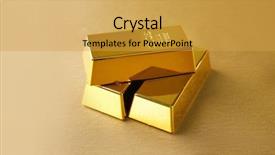  Presentation with gold bars - Theme with gold bars on table close background and a yellow colored foreground