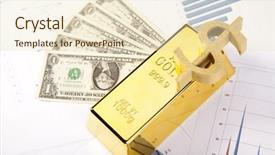  Presentation with gold bars - Beautiful theme featuring gold bars with a linear graph backdrop and a lemonade colored foreground