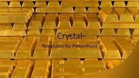  Presentation with gold bars - Presentation theme with federal reserve - gold bars background and a gold colored foreground
