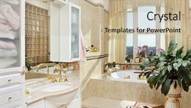  Presentation with gold and turqouise - Slides having gold bathroom interior in romantic background and a soft green colored foreground