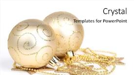  Presentation with white gold - Amazing presentation theme having gold bauble isolated on white backdrop and a white colored foreground