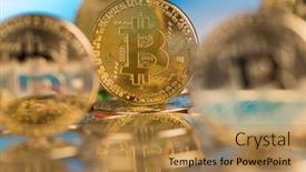  Presentation with bitcoin - Beautiful presentation theme featuring gold-bitcoin-coin-buisness backdrop and a gold colored foreground