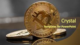  Presentation with money bitcoin crypto currency gold - Audience pleasing slide deck consisting of gold bitcoin on modern mobile backdrop and a tawny brown colored foreground