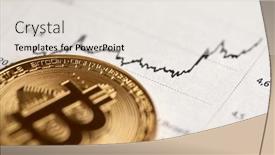  Presentation with bitcoin - Amazing theme having gold-bitcoin-on-the-background backdrop and a sky blue colored foreground