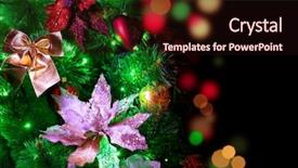  Presentation with black gold - Presentation theme having gold black 2010 - christmas tree background and a wine colored foreground