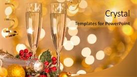  Presentation with champagne gold - Colorful theme enhanced with gold blurred background celebration theme backdrop and a  colored foreground