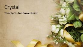  Presentation with gold design - Presentation theme enhanced with gold border - holiday vintage greeting card design background and a soft green colored foreground