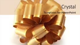  Presentation with scroll - PPT theme featuring gold bow is isolated background and a yellow colored foreground