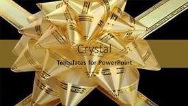  Presentation with black gold - PPT theme consisting of gold-bow-isolated background and a gold colored foreground