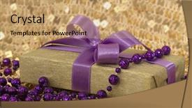  Presentation with pearls - PPT theme featuring pearls on the shiny background and a coral colored foreground