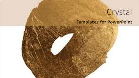  Presentation with gold glitter - PPT theme having gold-bronze-glitter-brushstroke-painting background and a gold colored foreground