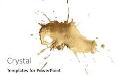  Presentation with gold glitter - Presentation theme with gold-bronze-glitter-brushstroke-painting background and a  colored foreground