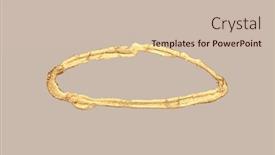  Presentation with gold frame - Presentation design featuring gold-bronze-glitter-oval-empty background and a soft green colored foreground