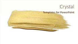  Presentation with abstract gold - Slide set with gold bronze glittering color smear brush stroke stain blot on white background abstract paint texture background and a cream colored foreground