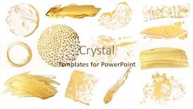  Presentation with brush stroke - Slides featuring gold-bronze-glittering-color-smear background and a cream colored foreground