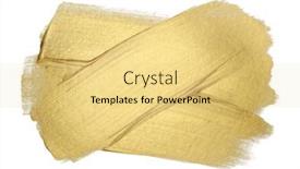  Presentation with brush stroke - Slide set featuring gold-bronze-glittering-color-smear background and a yellow colored foreground
