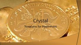  Presentation with gold investment - Audience pleasing PPT layouts consisting of gold bullion and gold coin backdrop and a gold colored foreground