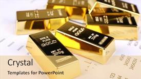  Presentation with seed as gold - Presentation theme enhanced with gold bullion on documents background background and a yellow colored foreground