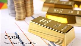  Presentation with gold - Presentation theme consisting of gold bullion with coins background and a blonde colored foreground