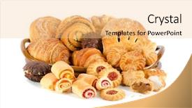  Presentation with bakery - Beautiful presentation theme featuring gold cacke - bakery foodstuffs set backdrop and a lemonade colored foreground