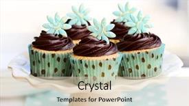  Presentation with cupcakes - PPT theme having gold cacke - chocolate cupcakes background and a lemonade colored foreground