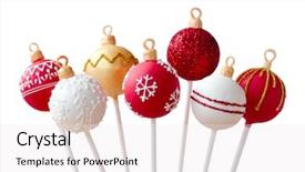  Presentation with cake - PPT layouts with gold cacke - christmas cake pops background and a white colored foreground