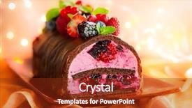  Presentation with christmas chocolate - Amazing slide set having gold cacke - christmas chocolate and berries log backdrop and a tawny brown colored foreground