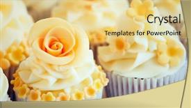  Presentation with cupcakes - Theme enhanced with gold cacke - wedding cupcakes background and a yellow colored foreground