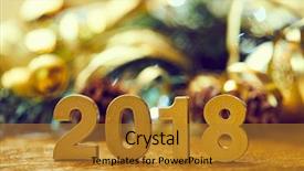  Presentation with new year card - PPT theme having gold calendar - christmas card new 2018 year background and a gold colored foreground
