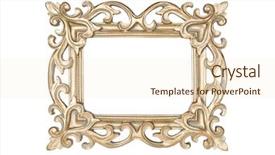  Presentation with gold frame - PPT theme having gold carved picture frame isolated background and a cream colored foreground
