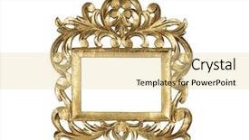  Presentation with gold frame - Slides consisting of gold carved picture frame isolated background and a blonde colored foreground