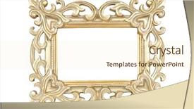  Presentation with gold frame - Amazing slide deck having gold carved picture frame isolated backdrop and a cream colored foreground