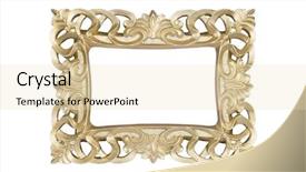  Presentation with gold frame - Theme with gold carved picture frame isolated background and a lemonade colored foreground