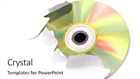  Presentation with cream gold texture paper - Slides having gold cd tearing a white background and a white colored foreground