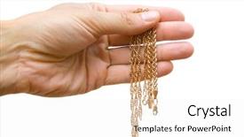  Presentation with white gold - Presentation with gold chain in a hand background and a white colored foreground