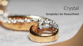  Presentation with gold diamond - Audience pleasing slides consisting of gold-chain-with-diamond-pendent backdrop and a light gray colored foreground