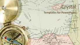  Presentation with map vintage - Cool new presentation with gold chart - vintage 1907 copyright-expired map showing backdrop and a soft green colored foreground