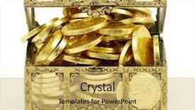  Presentation with chess money - PPT theme enhanced with gold chest of gold chocolate background and a yellow colored foreground
