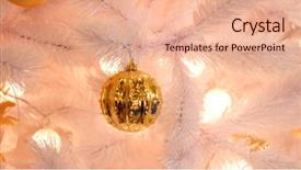  Presentation with christmas lights - Beautiful slides featuring gold christmas background of de backdrop and a coral colored foreground
