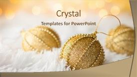  Presentation with black and gold christmas - Theme enhanced with gold christmas baubles on white background and a  colored foreground