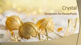  Presentation with black and gold christmas - Audience pleasing presentation consisting of gold christmas baubles on white backdrop and a  colored foreground