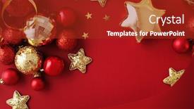  Presentation with gold red - Audience pleasing slide set consisting of gold-christmas-decorative-ornaments backdrop and a crimson colored foreground