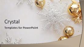  Presentation with gold frame - Slide set featuring gold christmas ornaments frame background background and a  colored foreground