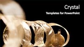  Presentation with gold black - Audience pleasing slide set consisting of gold christmas sphere with ribbon backdrop and a black colored foreground