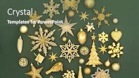  Presentation with christmas tree - PPT layouts consisting of gold-christmas-tree-decorations background and a dark gray colored foreground